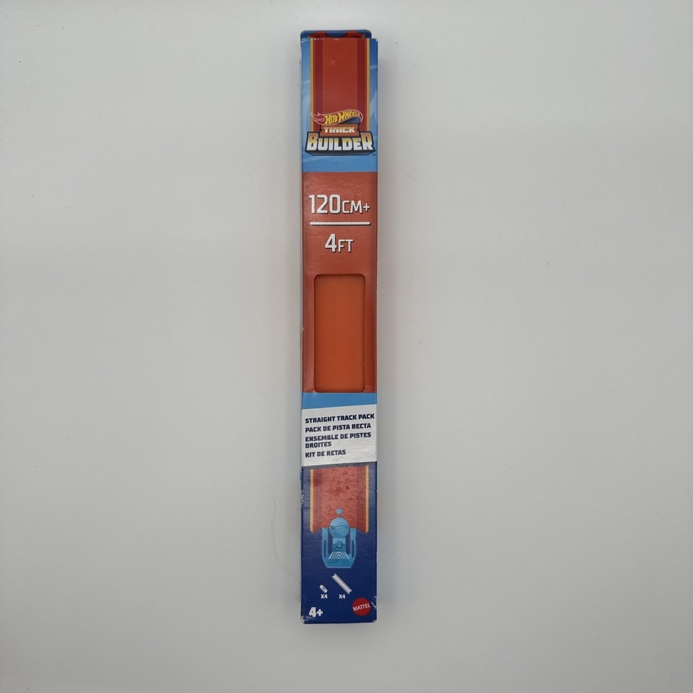 Hot Wheels Builder Straight Track 4 Feet Connectable Orange New in Unopened Box